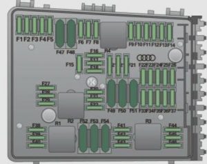 Audi S3 - schemat skrzynki bezpieczników - komora silnika