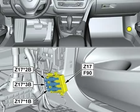 BMW X5 (F15) - schemat skrzynki bezpieczników - blok bezpieczników