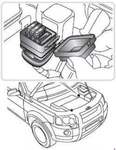 Land Rover Freelander L314 - schemat skrzynki bezpieczników - dodatkowa skrzynka bezpieczników