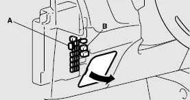 Mitsubish Outlander - schemat skrzynki bezpieczników - tablica przyrządów