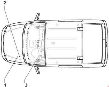 Volkswagen Caddy - schemat skrzynki bezpieczników - lokalizacja