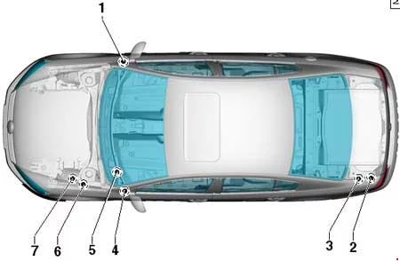 Volkswagen Passat B7 - schemat skrzynki bezpieczników - lokalizacja