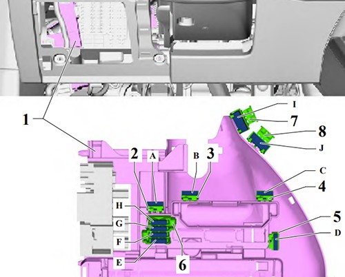 Schemat skrzynki bezpieczników Volkswagen Golf VIII