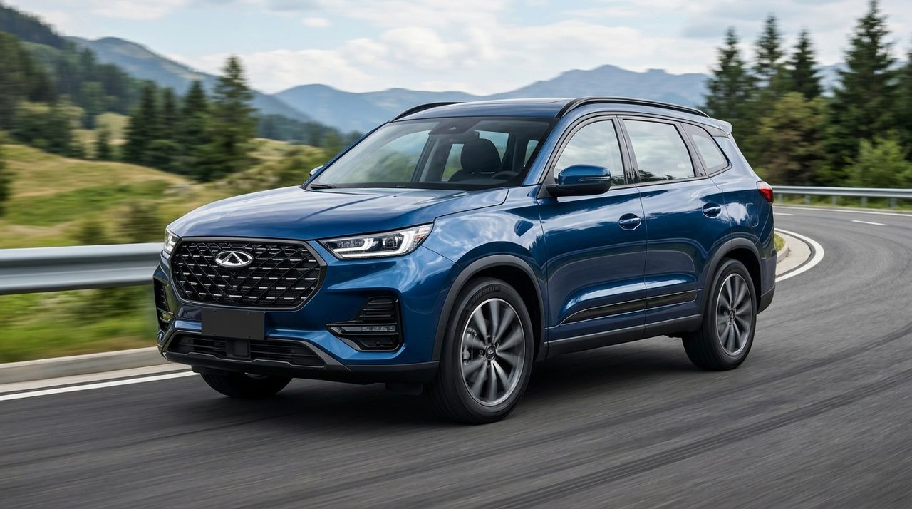 Nowoczesny SUV z inteligentnym napędem 4x4, prezentowany na scenie podczas oficjalnej premiery.